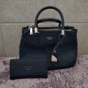 Guess Black Handbag and wallet
